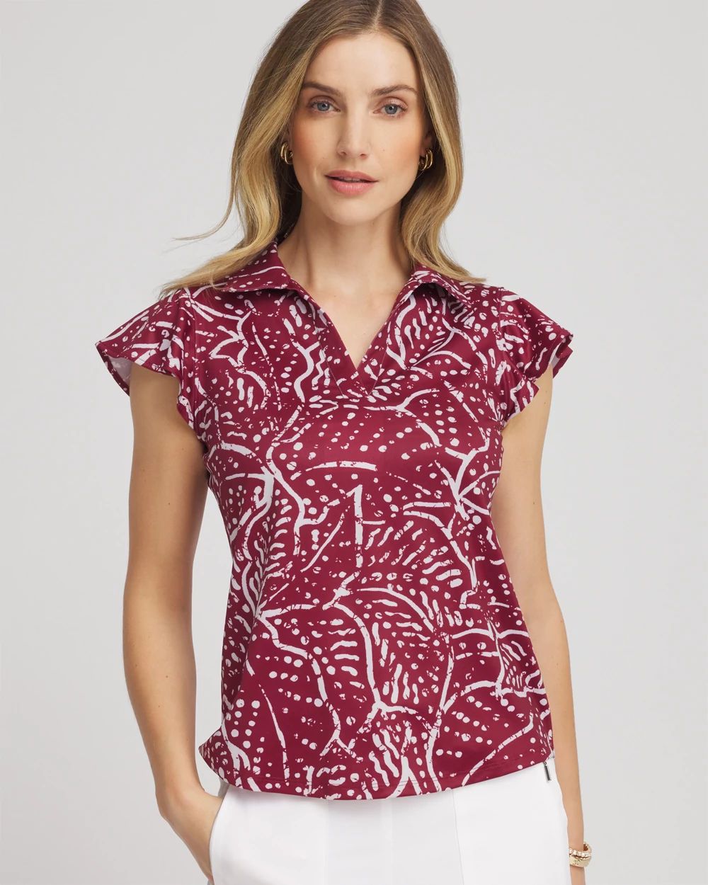 Zenergy® UPF Knit Printed Polo Top | Chico's
